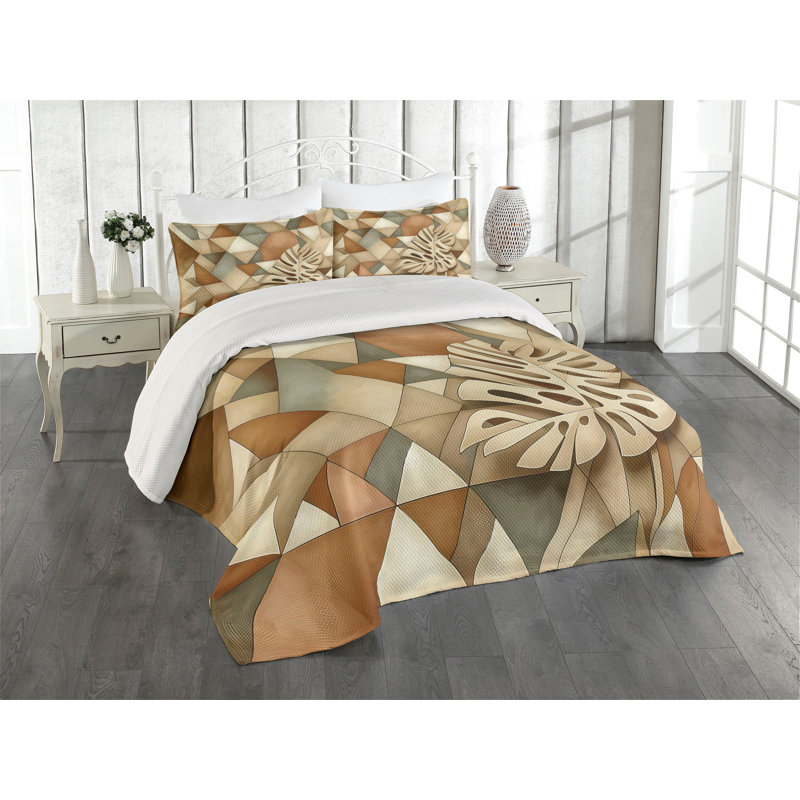 Polyester Floral Coverlet, Queen Coverlet + 2 Standard Shams