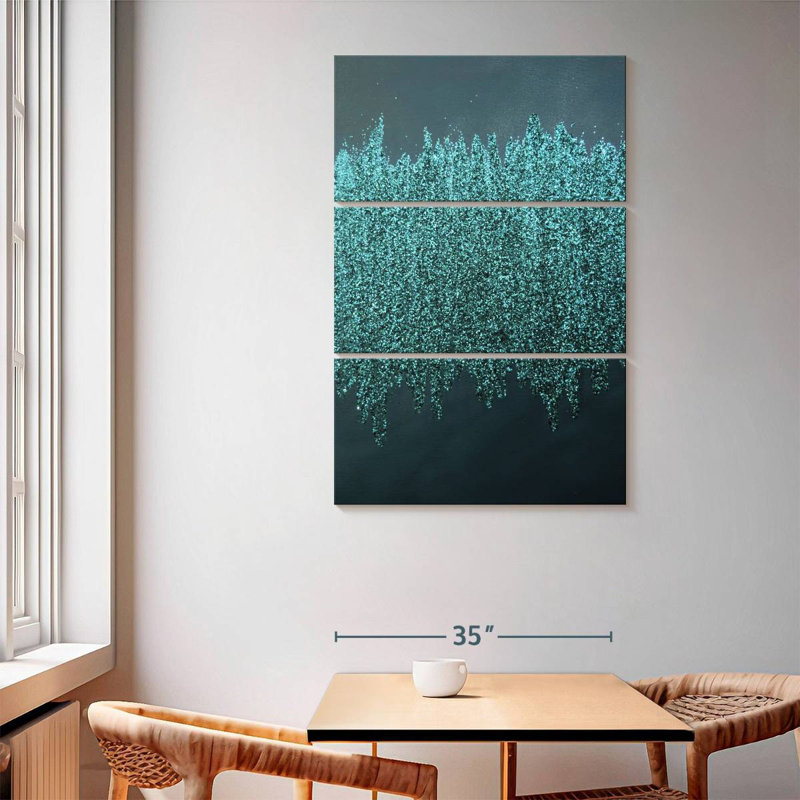 Avery Turquoise Shimmer, 65" H x 42" W