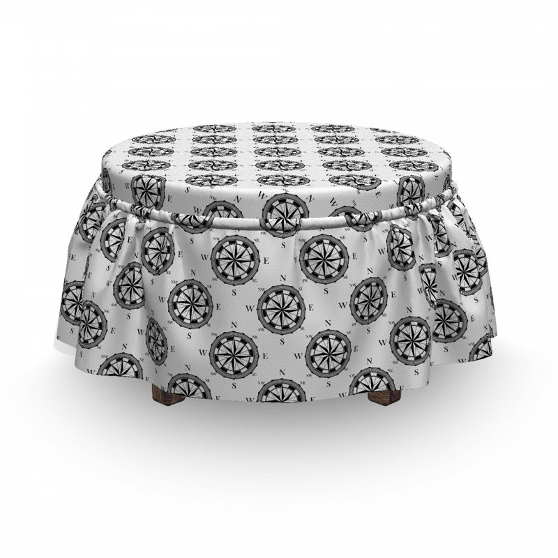 Ensemble de housse pour repose-pieds à coussins carrés de boîtes 2 pièces compass