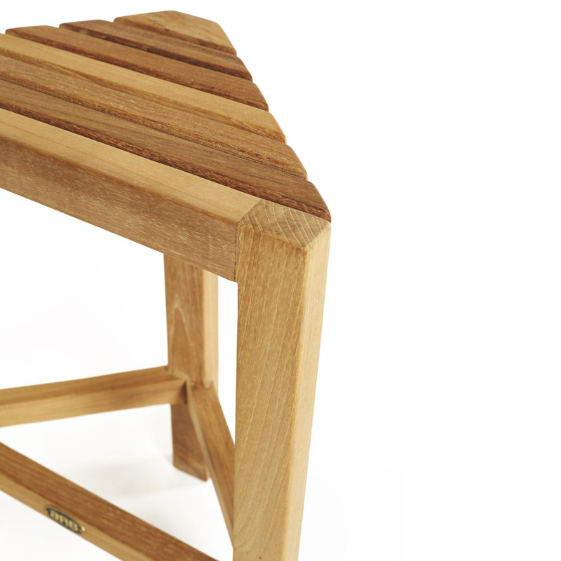 Teak Wood Brown Corner Spa Foot Rest