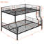 Lit superposé moderne en fer, très grand lit double, finition noire pour grand lit - construction solide, meubles peu encombrants, bonne nuit de sommeil, instructions d'assemblage faciles incluses-1073474841