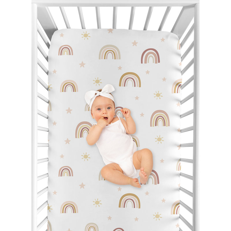 Drap-housse pour lit de bébé Boho Rainbow