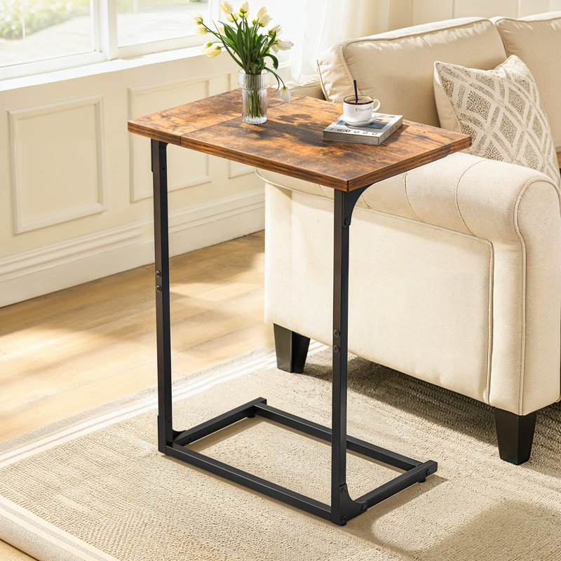 Table de bout moderne, tables de chevet pour le salon, table d'appoint pour le rangement de petits espaces, Brun