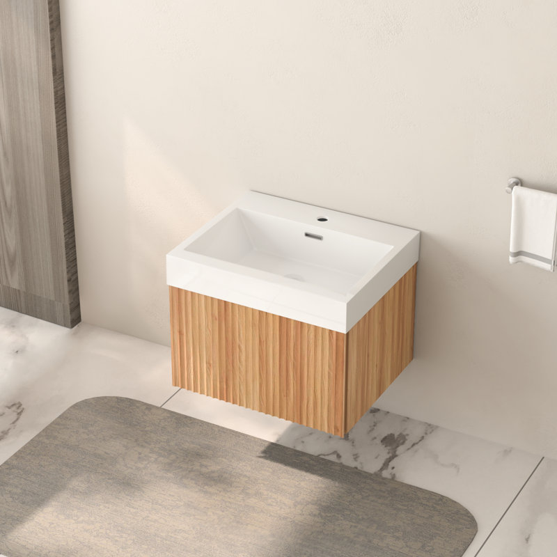 Meuble-lavabo mural couleur 24 po avec lavabo intégré Color, 24"