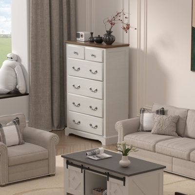 Rustic 6-drawer Dresser - Solid Wood & Multi-room Storage