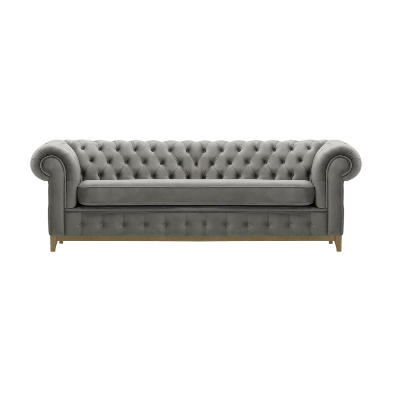 Fryar Velvet Sofa, Silver, Olive Green, 3