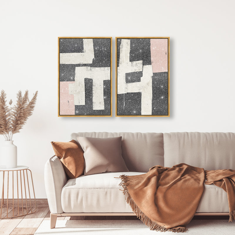 Placed Together Set Set by Oliver Gal, 21"H x 31"W, Gold Floater Frame