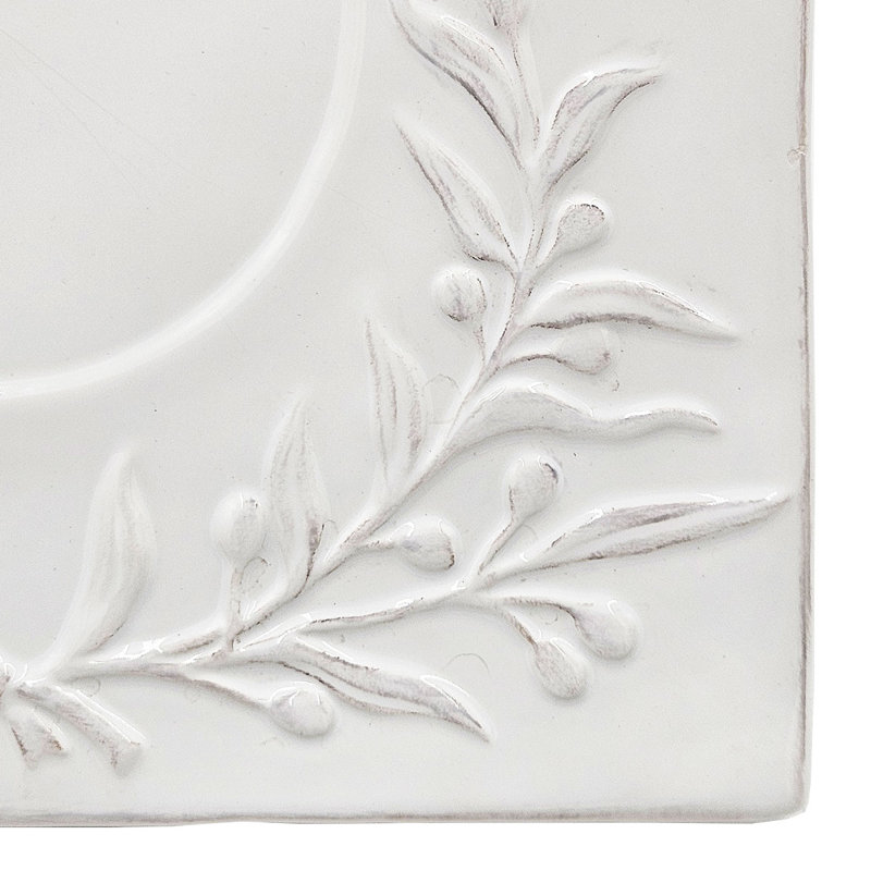 Assiette décorative à motif de feuilles, 0,5" H x 10" L x 10" D