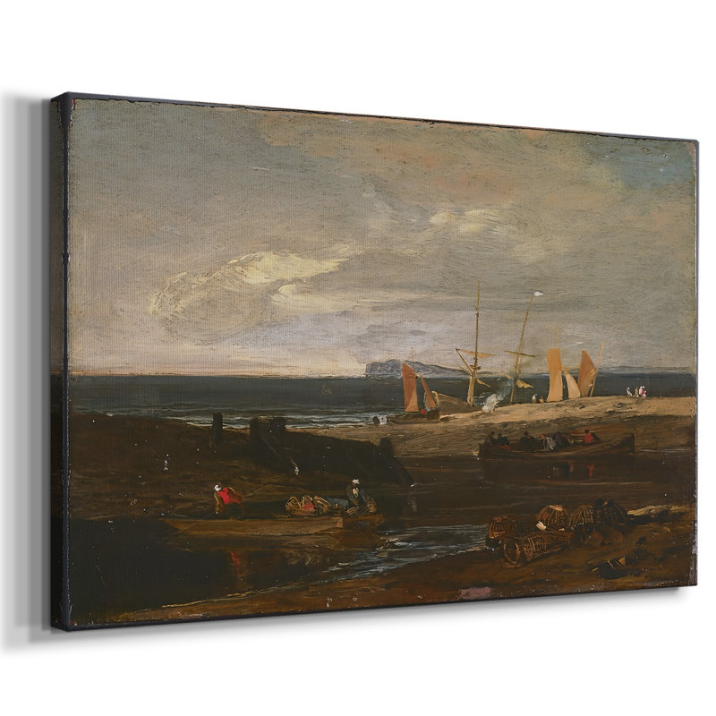 Scène côtière avec des marins et des bateaux-J.M.W. Toile tendue Turner-Gallery-c. début du 19e siècle, 24 x 36