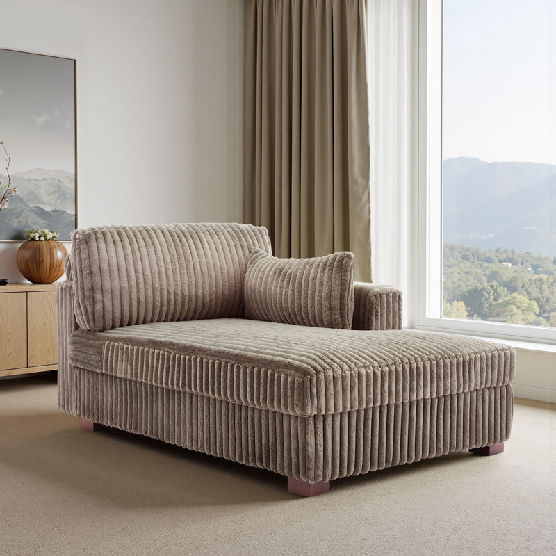 Bukvice Chaise Lounge, Light Brown, Right Hand Facing