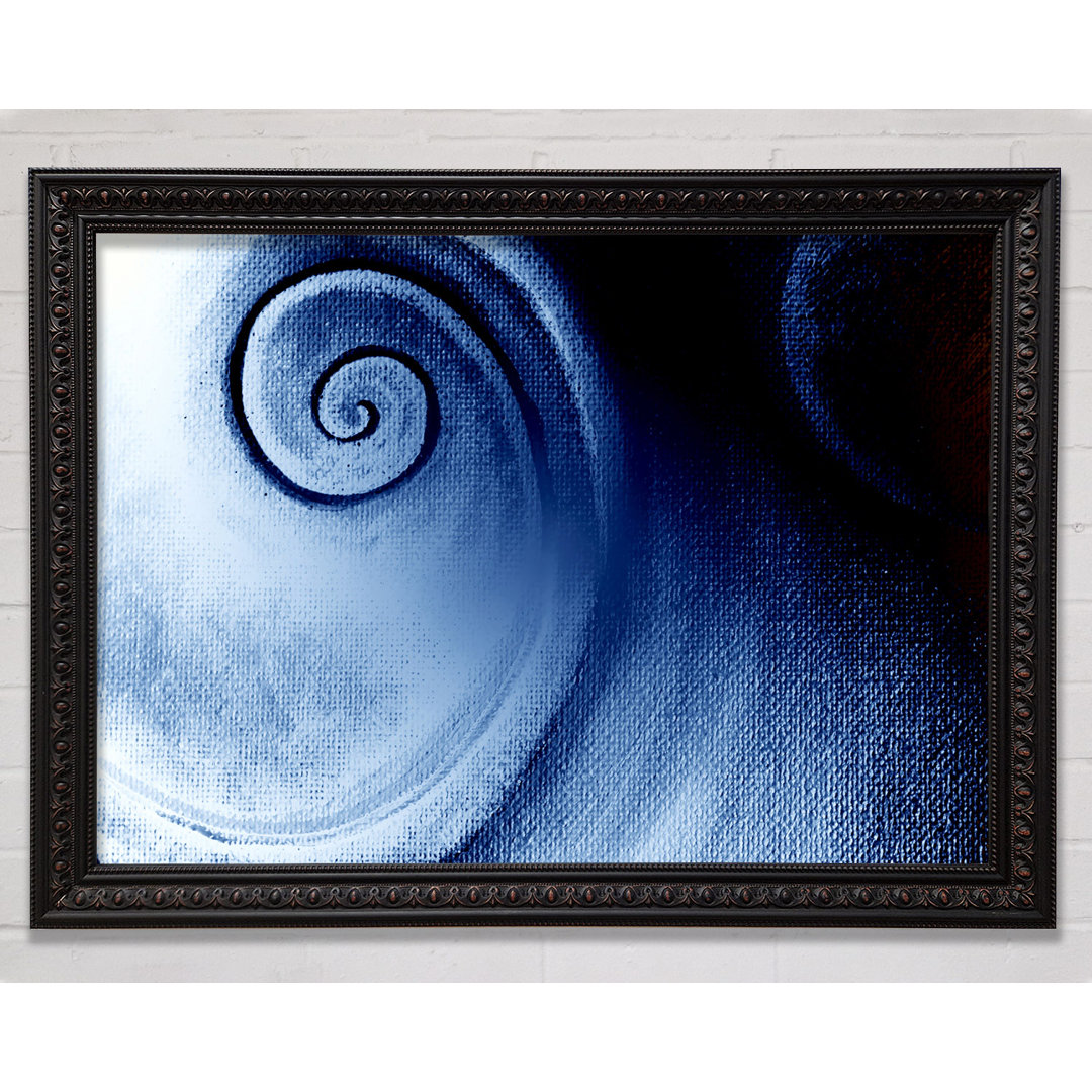 Gerahmtes Leinwandbild Steel Blue Swirl