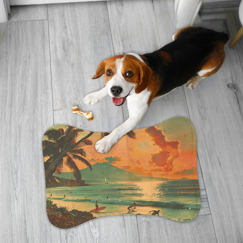 Nostalgic Island Sunset - Bone Shape Feeding Mat