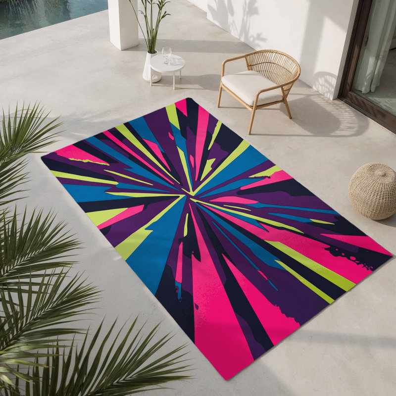Tapis intérieur et extérieur Neon Inferno, Rectangulaire 2 pi x 3 pi
