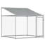 Cage pour chien durable en acier galvanisé gris 32,8 x 6,6 x 6,6 pi Vidaxl