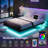 Floating Bed with LED Lights and USB Charging, No Box Spring Needed-778821029