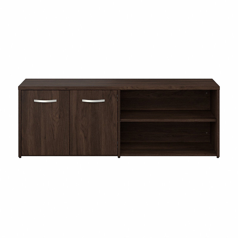 Bush Business Furniture Studio C Low Storage Cabinet with Doors and Shelves, Black Walnut