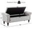 Banc de rangement rembourré de 59 po de largeur avec pieds en bois massif et garniture cloutée 59 po-613680614