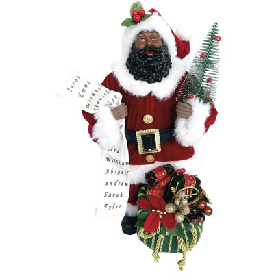 12" Black Christmas Night Claus