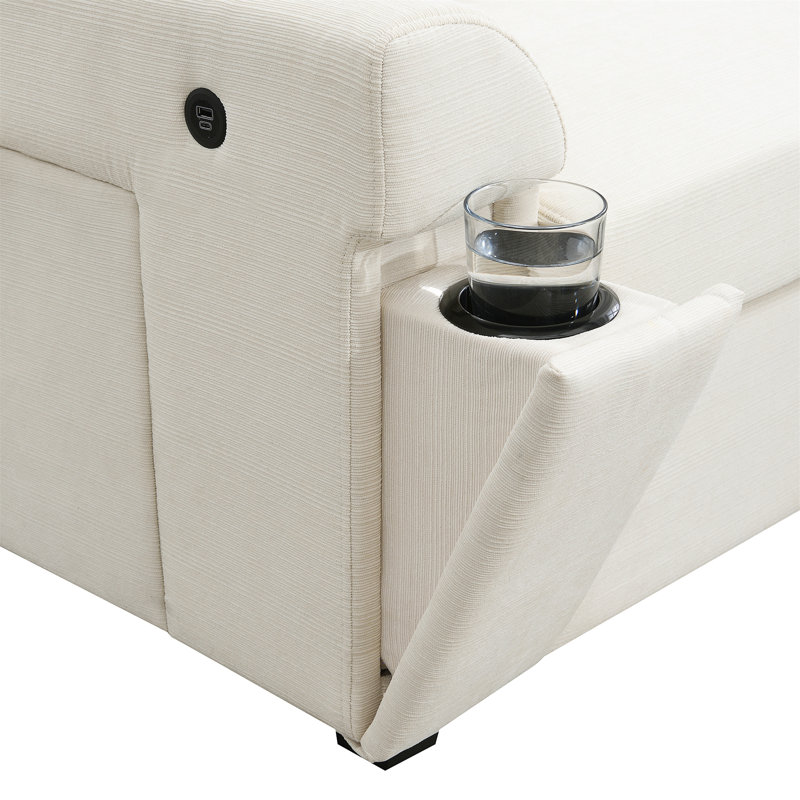 Canapé modulaire en U 128 * 67 ", Blanc cassé