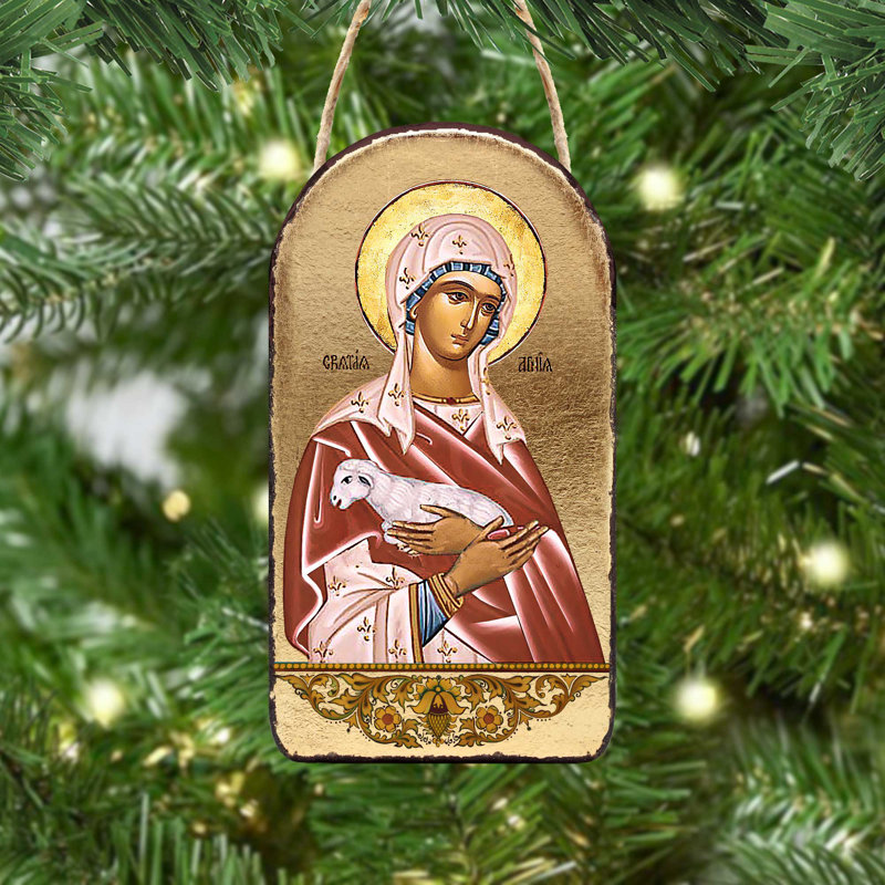Inspirational Icon 5'' Handmade Wood Shatterproof Photo Ornament