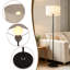 Lampe sur pied tambour en métal noir 56 pouces pour salon, chambre à coucher