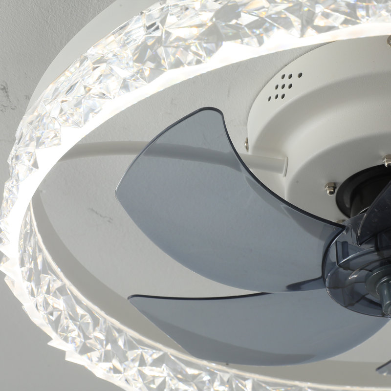 Ventilateur de plafond en cristal 20 po, Blanc