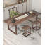 Bureau simple rectangulaire en orme massif-2048966521