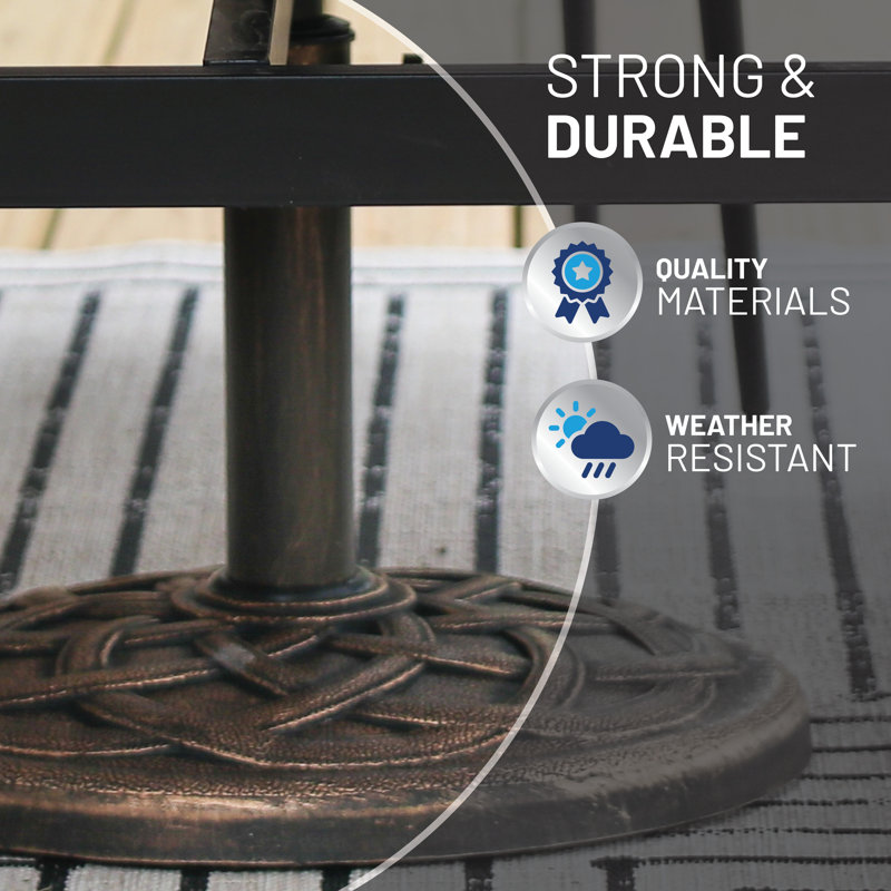 Bronze Cast Stone Round Patio Umbrella Base