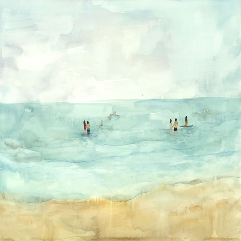 Surf's Up Painting by Michelle Bennett, Glass Coat, 30" H x 39" W x 1.5" D