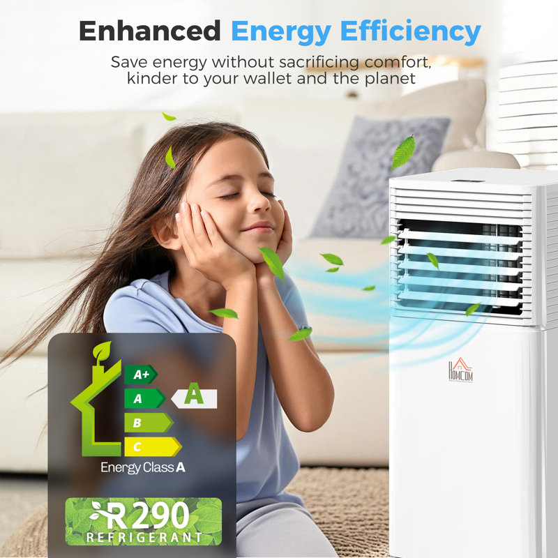 Climatiseur 10 000 BTU, unité CA silencieuse avec télécommande, blanc