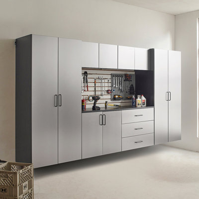 32 In. W X 28 In. H X 20 In. D Metal Wall Mounted Base Door Storage Cabinet