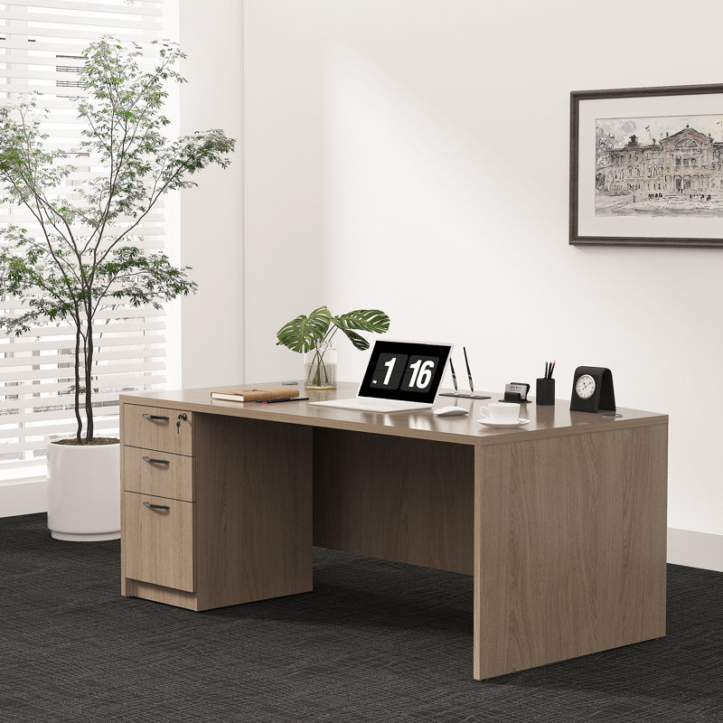 Executive Desk, Left Hand Return, Lime