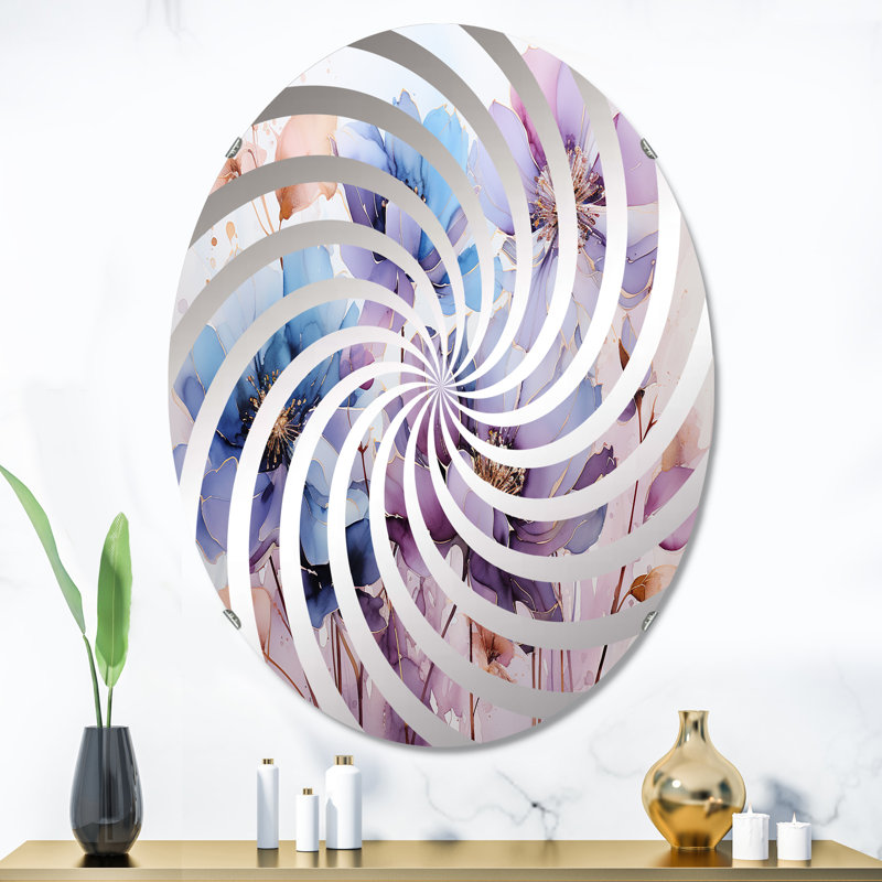 Miroir décoratif mauve Botanical Serenade III - Vortex, L 24 po x H 36 po