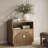 Set of 2 Wood Nightstand Bedside Table, Modern End Table with Drawer and Open Shelf, Caramel Brown