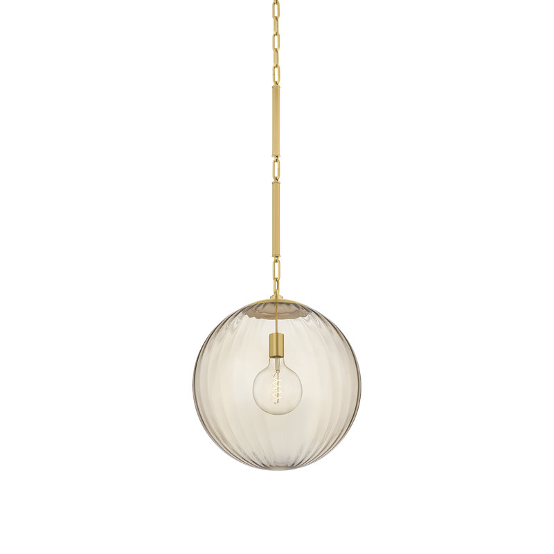 Jaipur 1-Light Optic Glass Pendant, 19" H x 17" W x 17" D, 25 Watts