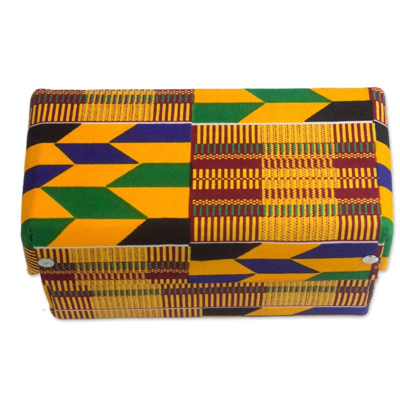 Boîte à bijoux en coton Kente Treasure