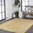Delcine Bohemian Textured Weave Floral Yellow/Cream Indoor/Outdoor Rug-578282163