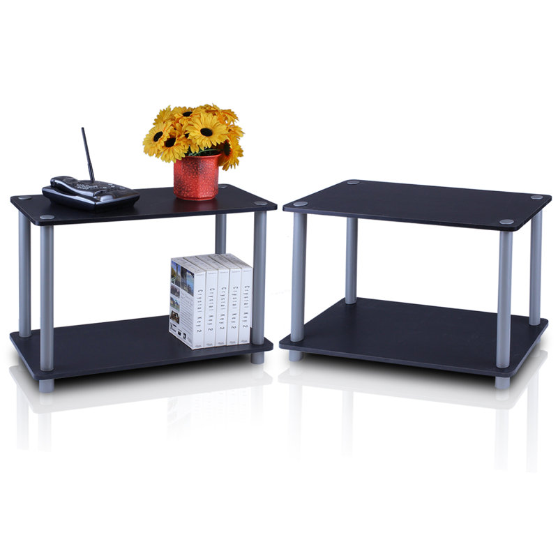 Table de bout avec rangement Morganna, Noir