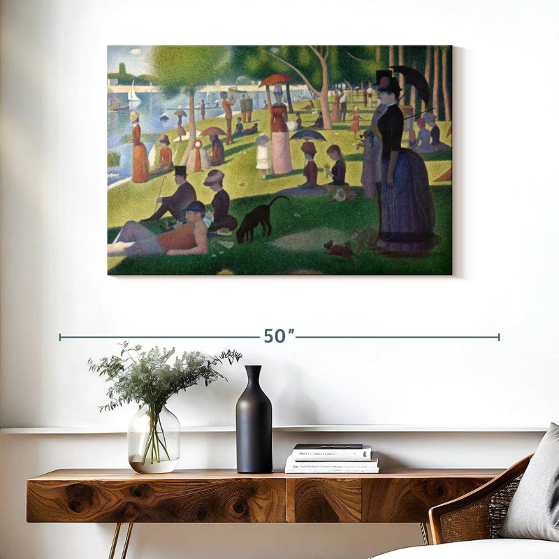 Leisha un dimanche sur la Grande Jatte, H 26 po x l 39 po