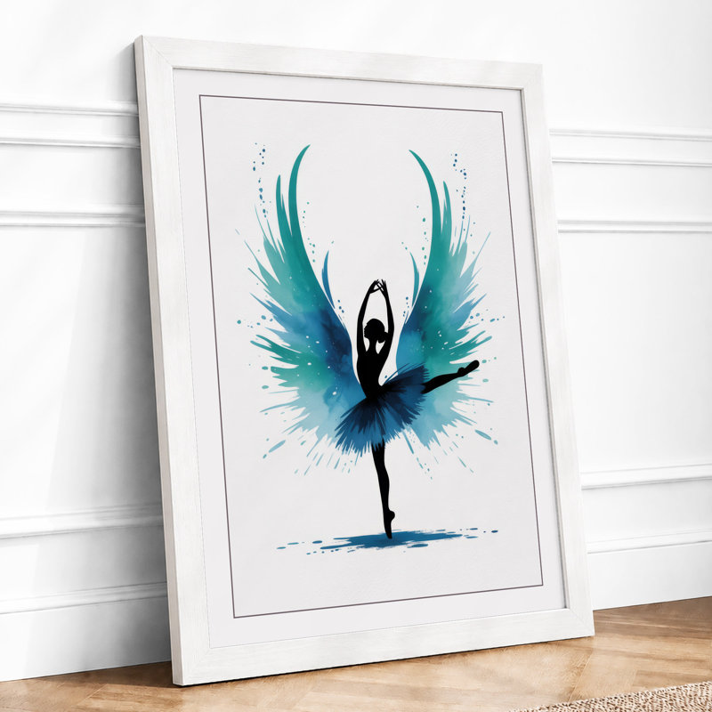 Winged Dancer Modern - Framed Print, A3 - 42.0 x 29.7 cm, White