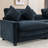 111" American Design Sectional , Blue, Double Cushion, Two Ports, Cup Holders, And Storage Space For Home