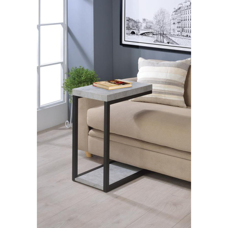 Table à collation en ciment et noire, Gris ciment