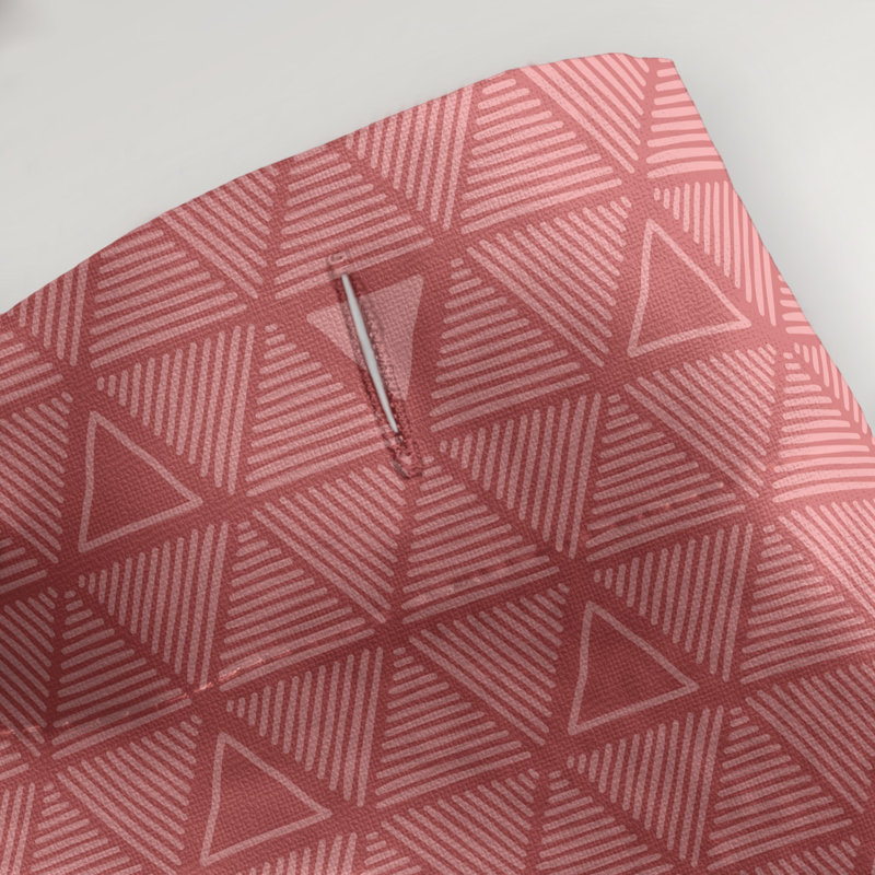 Rideau de douche simple à triangles à main classique Patricia Geoffrey, Rouge / rose clair, Yes