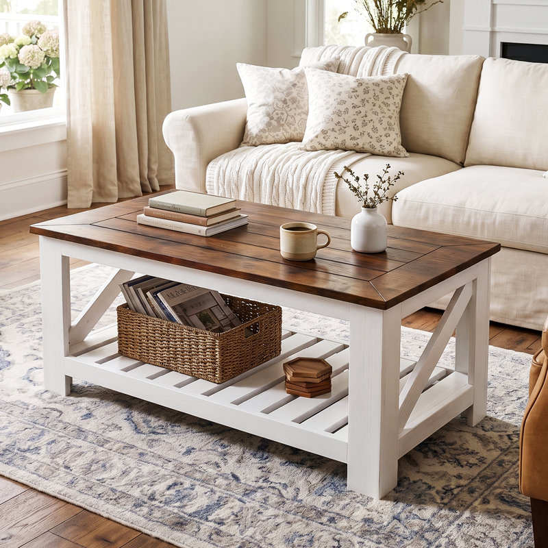 Table basse Farmhouse, Blanc