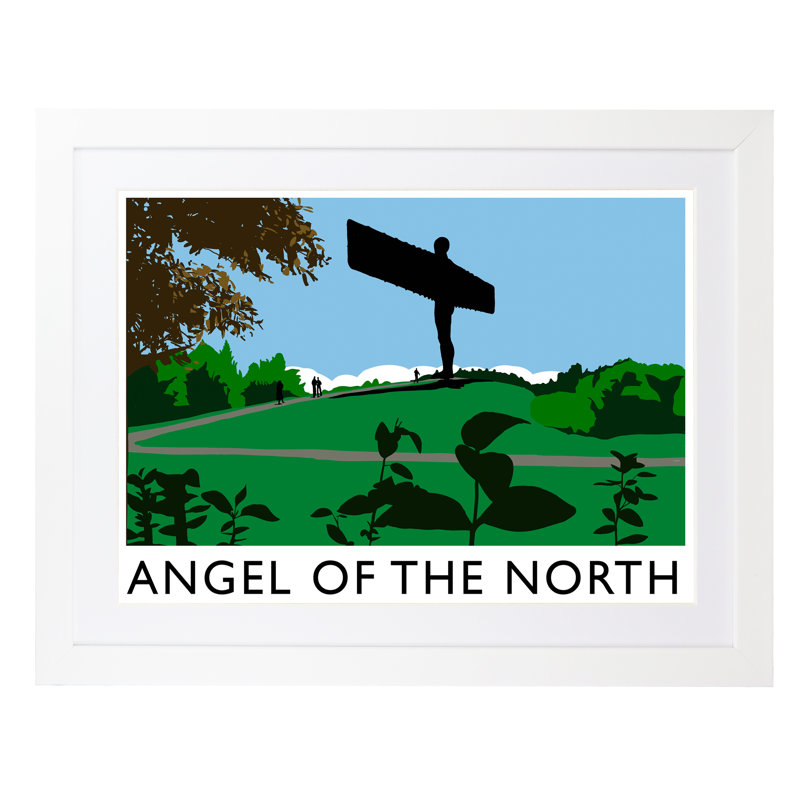 Angel Of The North 2 by Richard O'Neil - Print, 44 cm H x 54 cm W x 2.2 cm D, White Wood Frame