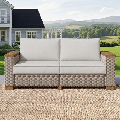 Leiny Akosh 63" Wide Outdoor Patio Sofa with Cushions