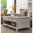 Four-drawer coffee table in solid white wood.-110956625