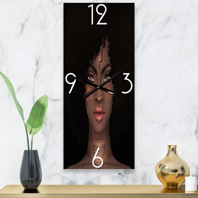 Portrait d'une femme afro-américaine II - Horloge murale moderne