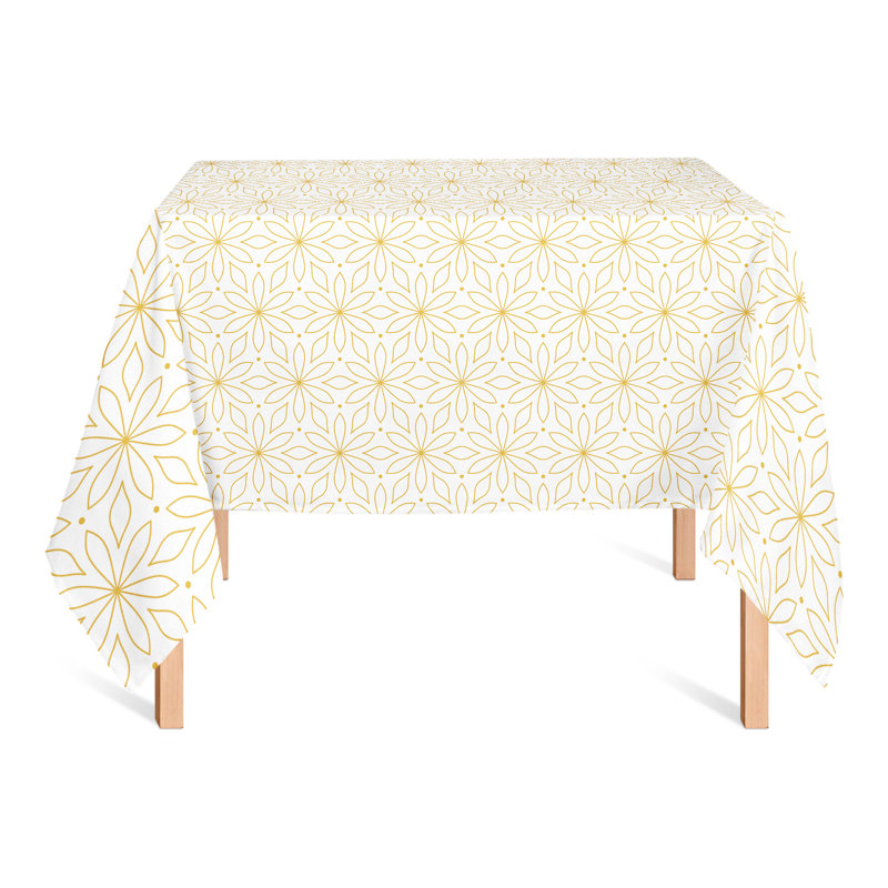Nappe carrée en polyester à motif géométrique, Jaune, L 58 po x l 58 po