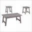 Ensemble de 3 tables basses d'appoint en bois gris pour le salon, style transitionnel avec 2 tables de bout-1026823823